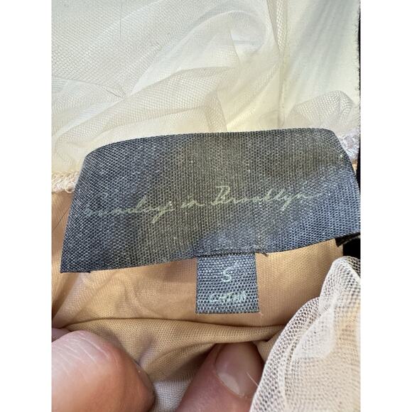 Anthropologie Sunday In Brooklyn Size S Tan Tulled Crop Tie Strap Tank Top - Picture 2 of 4